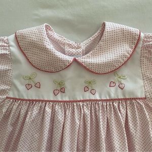 Auraluz Hearts With Bows Embroidered Day Dress Size 18 Months